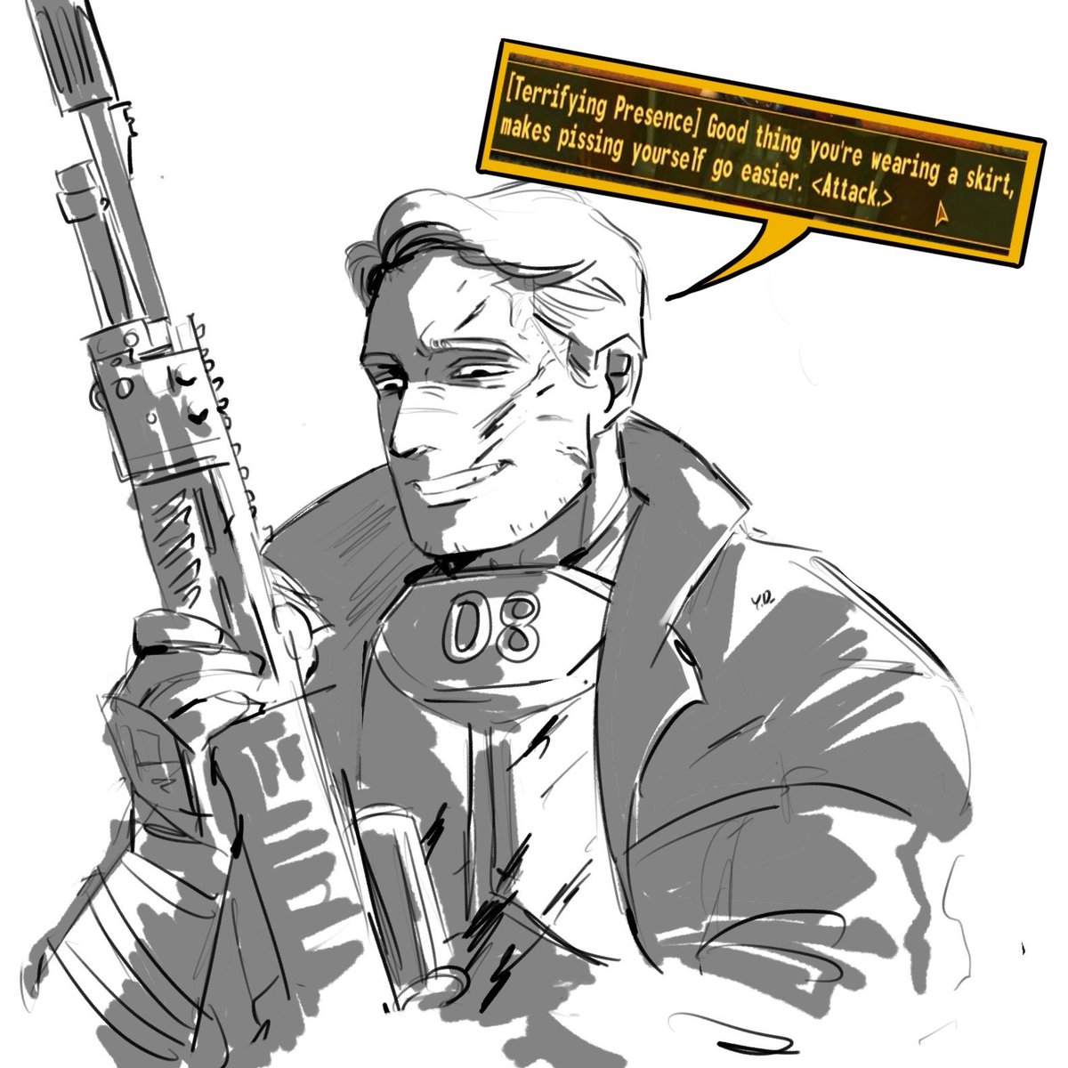 bucketyd's tweet photo. Courier Six #fallout #newvegas doodle https://t.co/jO0GKZSXvK