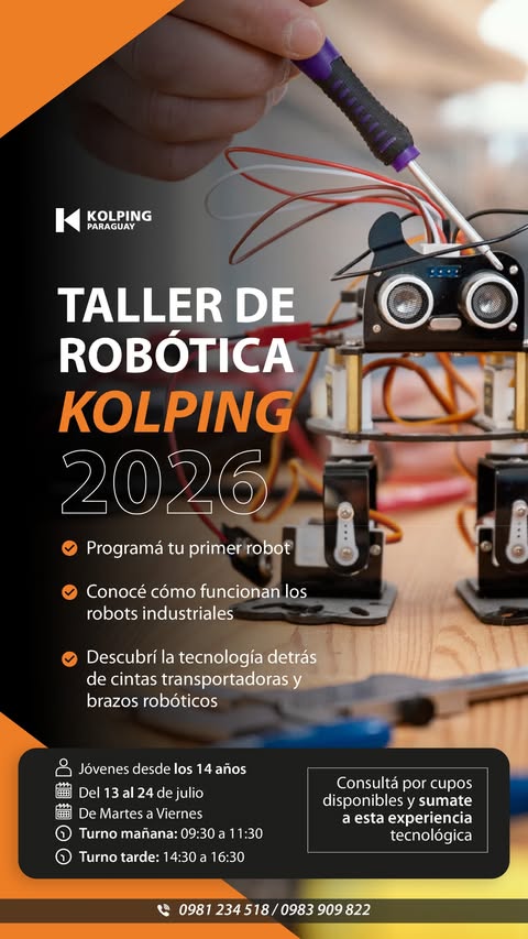 KolpingParaguay's tweet photo. CURSO TALLER 2026 - ROBÓTICA https://t.co/LVVMNpX4AD a través de @KolpingParaguay https://t.co/Cx1sRI34ku