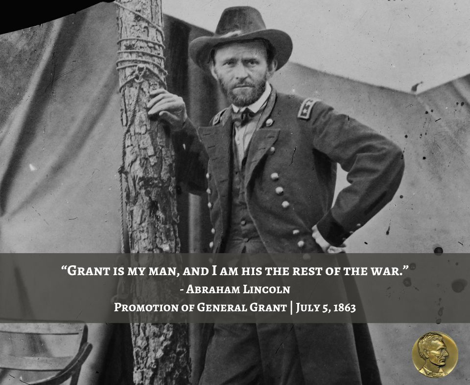 ala1809's tweet photo. Following his success in capturing Vicksburg, #OnThisDay in 1863, Lincoln promoted General Grant to Major-General in the regular army, the highest rank then available. Lincoln declared, "Grant is my man, and I am his the rest of the war."
#abrahamlincoln #lincoln https://t.co/QVNS9065Y0