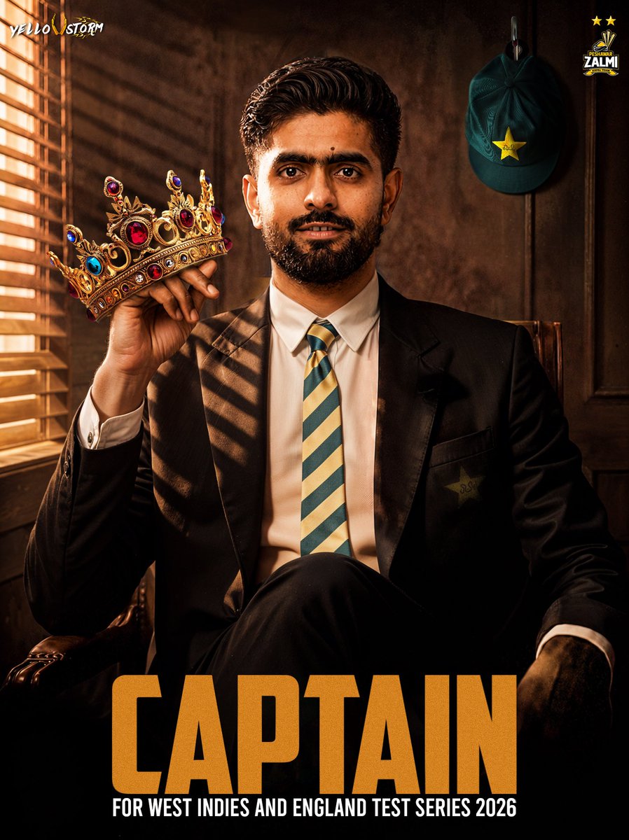 PeshawarZalmi's tweet photo. Congratulations, @babarazam258 👏🇵🇰

Wishing you success as you take charge of Pakistan’s Test side once again 🙌

Lead with pride and make the nation proud 💚

#RiseofZalmi #YellowStorm #Zalmi https://t.co/w7TuOGLaA7