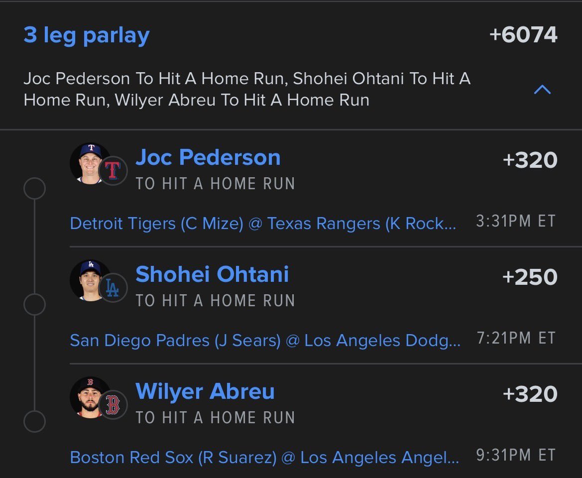 NaderMabroek's tweet photo. CRACKED COMBO OF THE DAY 😵‍💫💣💉

Joc Pederson
Shohei Ohtani
Wilyer Abreu

Need a win? ➡️ Click the Link for more  Secured winning picks  in my Comment

#WCBB #NBA #CBB
#Prizepicks #PROPS | #POTD 📋
#GIVEAWAY 👋 | #NHL 🏒 | #Picks
#CSGO 🔫| #WAKEANDCASH 💵
#WNBA #Summerleague 💺 https://t.co/pRTBIJVDLP