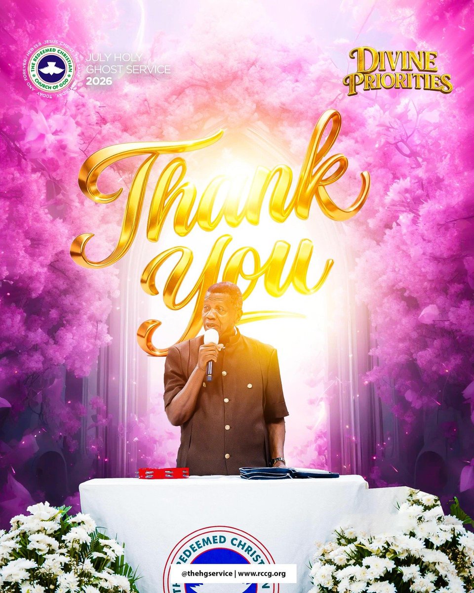 redemption_tm's tweet photo. We thank you for worshipping with us at this month’s Holy Ghost Service.

It is our prayer that the Lord will give you grace to serve and put Him first in everything, just as He has made you His priority.

God bless you.

July 2026 Holy Ghost Service
#DivinePriorities https://t.co/qqRGMiyINf