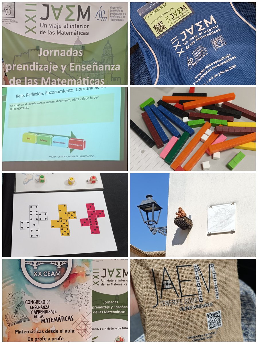 profeceliacom's tweet photo. Experiencia fabulosa e intensa en las #xxiijaem 
Han sido las primeras.
He conocido a unos y desvirtualizado a otros.
Me vuelvo feliz y con la cabeza llena de propuestas para el próximo curso.
#thinkingclassroom 
#aulasparapensar 
#oaoamatemáticas 
#aprendizajebasadoenproblemas https://t.co/POR54V5OEf