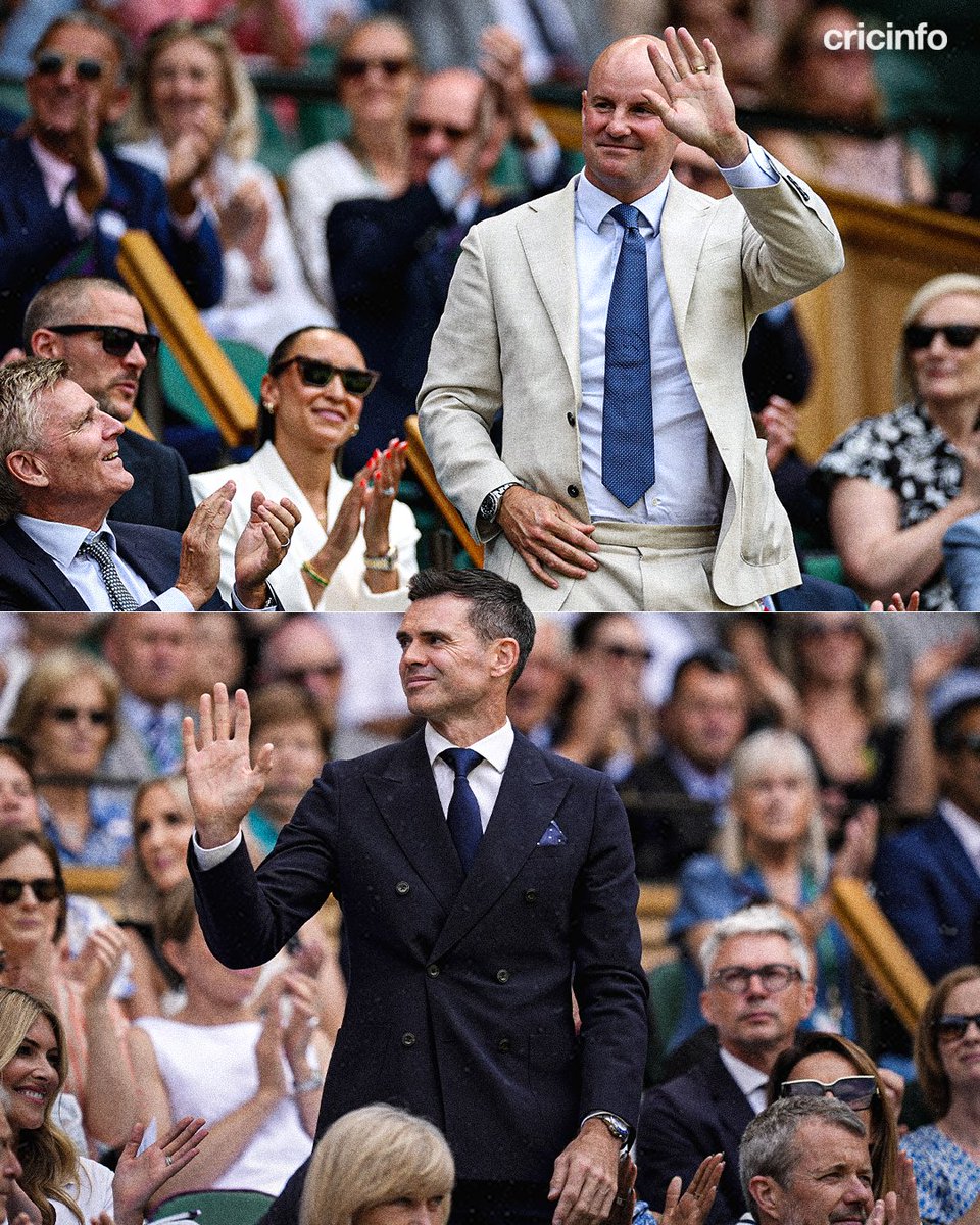 cricinfo's tweet photo. Some familiar faces at Wimbledon 👀🎾 https://t.co/ydekv79zaH