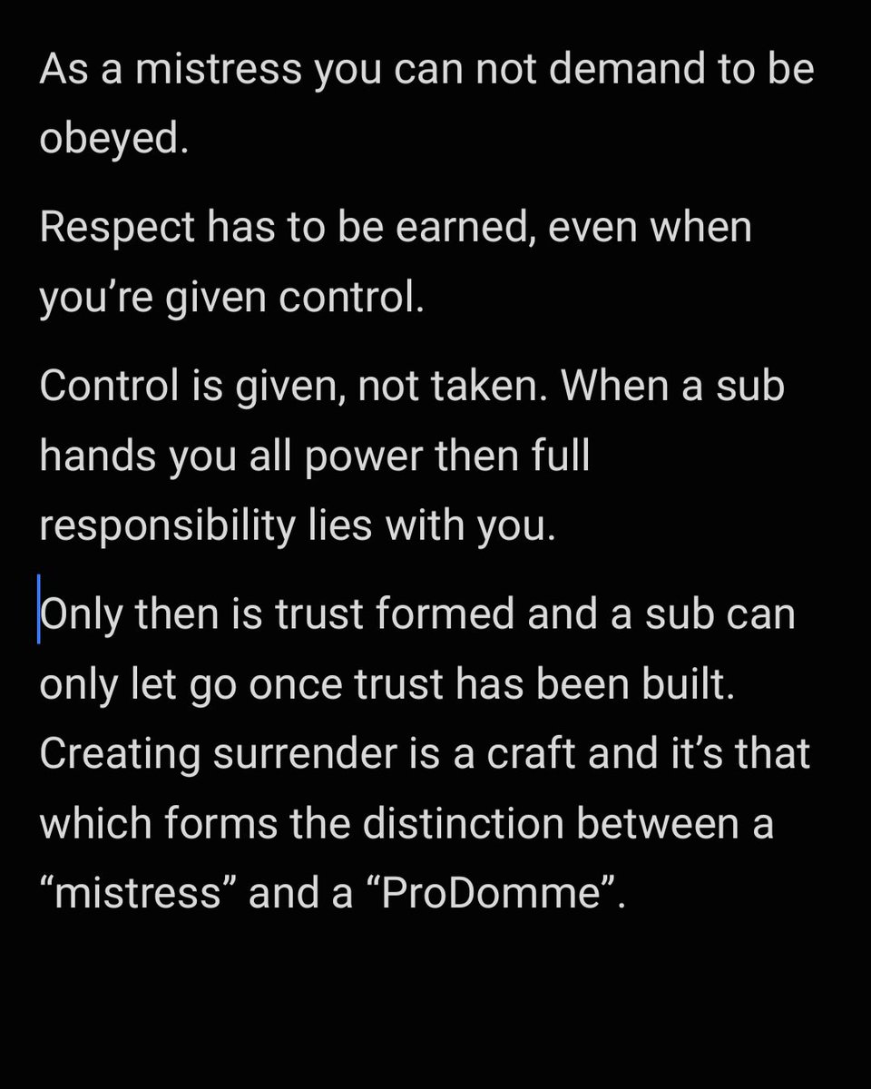 Lady_Annabel00's tweet photo. Creating surrender is a craft and it’s that which forms the distinction between a “mistress” and a “ProDomme”.
#bdsm #Dominatrix #dominance #submission https://t.co/3Rr5wElmOM