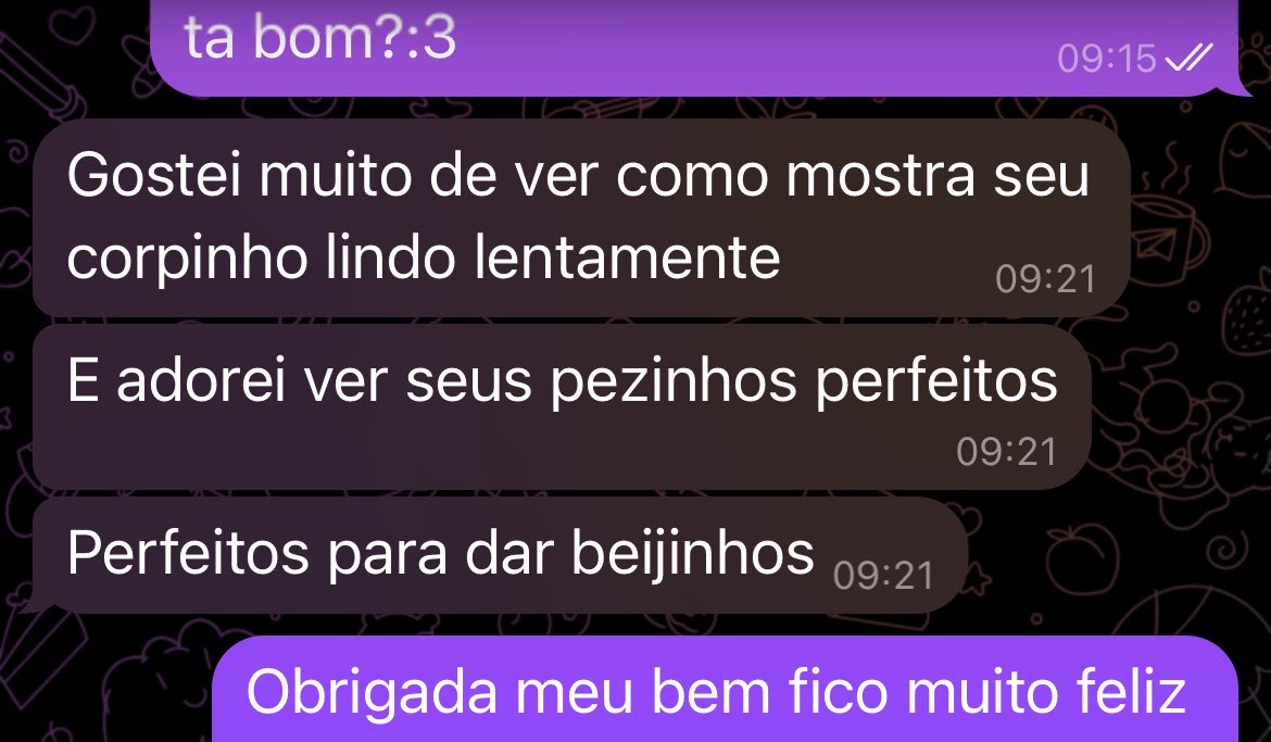 luna8917272's tweet photo. Recebi mais um feedback das minhas packs de pezinho :3 se quiser comprar chama telegram ou dm 🥰

#compropacks #feetfetısh #pezinhos #pé https://t.co/8AYUiEMAX3