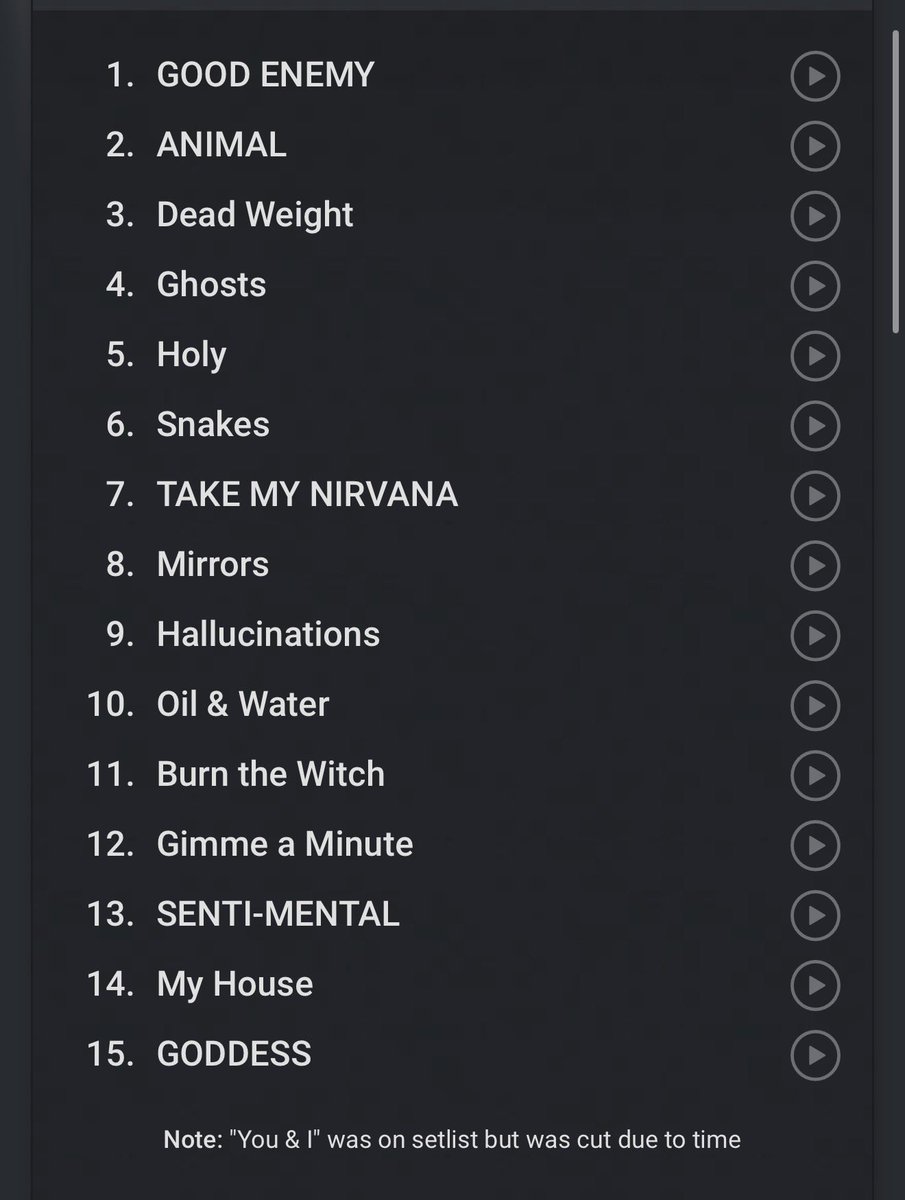 PVRIS_updates's tweet photo. This was the setlist at Calgary Stampede!

(via https://t.co/QOZKbXtxKH) https://t.co/BMLMopUiYK