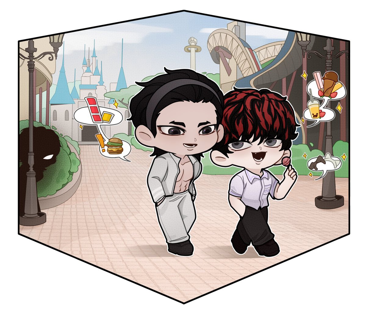 byami_lksm's tweet photo. Next chapter for my #Lookismwebtoon #fanfic "Rise of a Legend" is online. The boys are going to Notte World☺️ 

Find out if they can do everything they want to do! ... or if something unexpected happens to them 👀

The FA turned out so cute! Thank you @AniMaoo 😍🥰

Link 👇🧵 https://t.co/M9sPH7NtgO