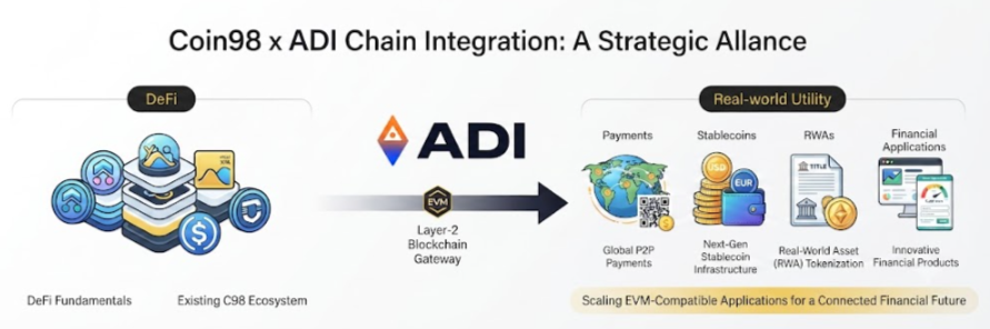rhon255's tweet photo. @coin98_wallet  × @ADIChain_  Chain is building toward that future by bringing payments, stablecoins, and RWAs into one seamless wallet experience. Tokenization is only the beginning. RWAs need more than tokenization.
They require:
✅ Secure asset management
✅ Trusted identity https://t.co/EsPM92HCSz