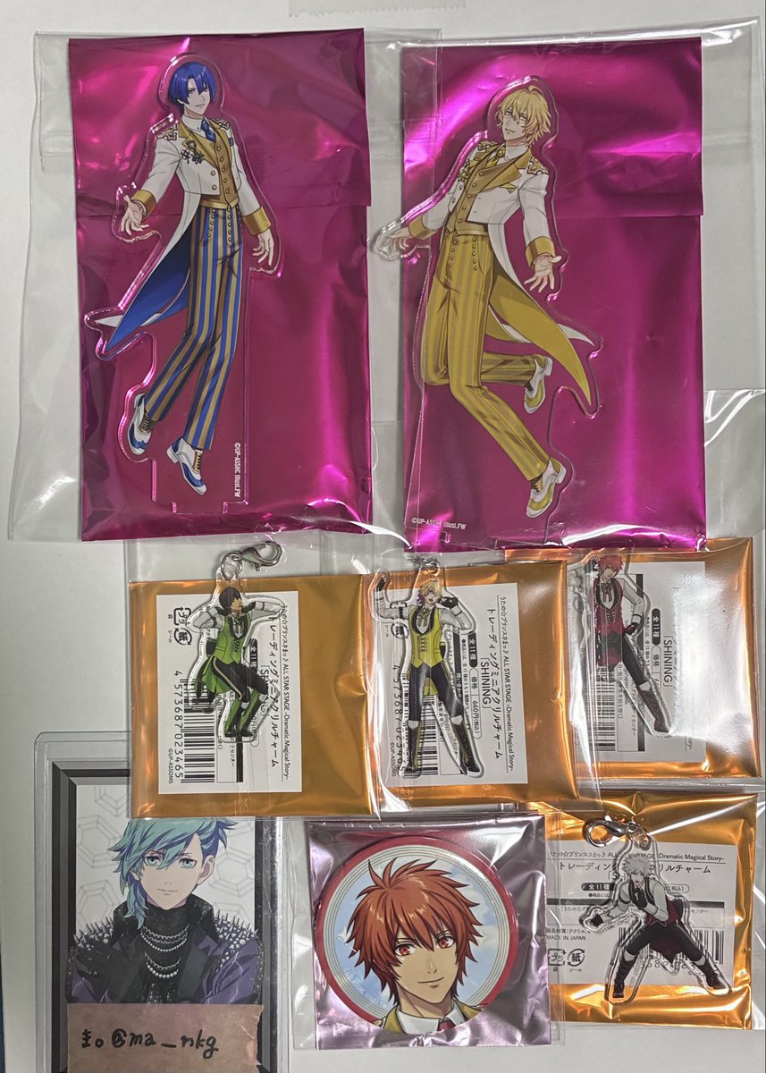 ma___nkg's tweet photo. 【交換】うたプリ　ASSHC アクスタ　チャーム　缶バッジ

譲→アクスタ　真斗、那月
チャーム　音也、那月、セシル、蘭丸
缶バ　音也

求→アクスタ　蘭丸（カルナイコンプ目的）＞藍
チャーム、缶バ→藍

郵送もしくは広島市内手渡し。
検索からもお声がけください🙇‍♂️ https://t.co/yRDgQJ1tkS
