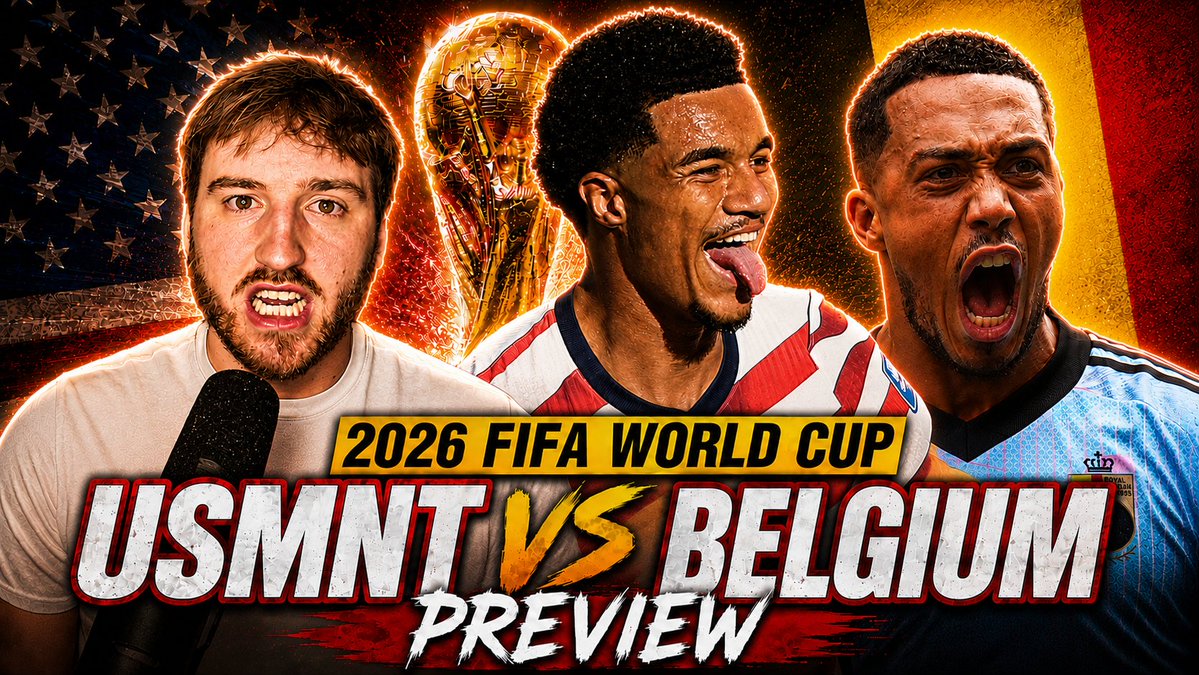 logan_blackman's tweet photo. 🚨NEW VIDEO🚨

USMNT🇺🇸 vs Belgium🇧🇪 Round of 16 PREVIEW | 2026 FIFA World Cup‼️

🔗: https://t.co/RsQn7zJz4t

#USMNT #Belgium #USMNTvsBelgium #Soccer #FIFA #WorldCup #YouTube https://t.co/qLzL8ifCcb