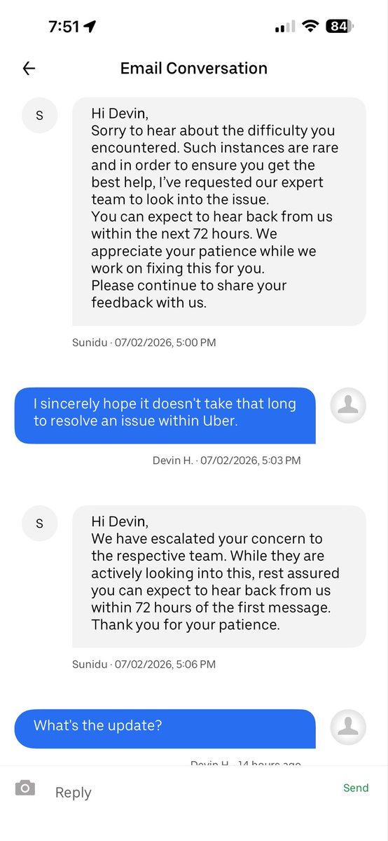 Devinhc3's tweet photo. Might wanna avoid @UberEats @Uber_SL @uber. If a restaurant fucks up your order @UberEats will not give you your money back. https://t.co/p5HmDnACdm
