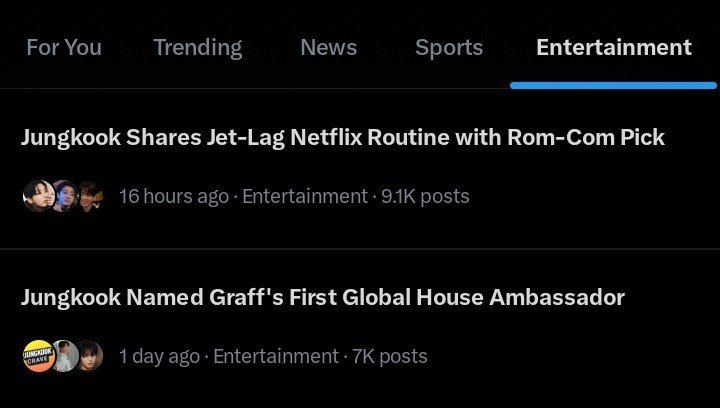 JJKHypeFeed's tweet photo. SNS KING #JUNGKOOK is currently holding the top 2 popular topic/news on Entertainment, Fashion, Music, News categories on X (Twitter) Worldwide 🌐, in US 🇺🇸 &amp; in South Korea 🇰🇷. https://t.co/rZuAa81yw8