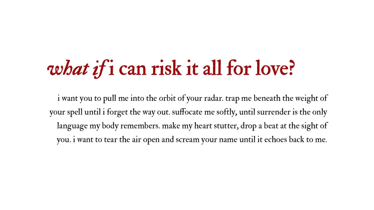 amforsho's tweet photo. if only i can risk it all. https://t.co/lMnS4koCrZ