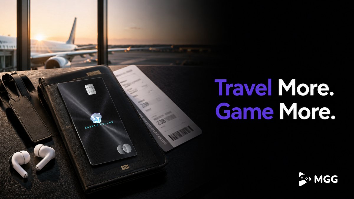MimboNode's tweet photo. Summer travels, paid for by your gameplay. ✈️📷 

With the Cryptofellas Card, moving your wins from the MGG Arena to airline tickets, hotel check-ins, or terminal restaurants is instant.  Live the borderless Web3 lifestyle: https://t.co/4dp1hdjKRh

#Web3Gaming #MGG #MGGARENA $MGG https://t.co/Szcxu6rS3C