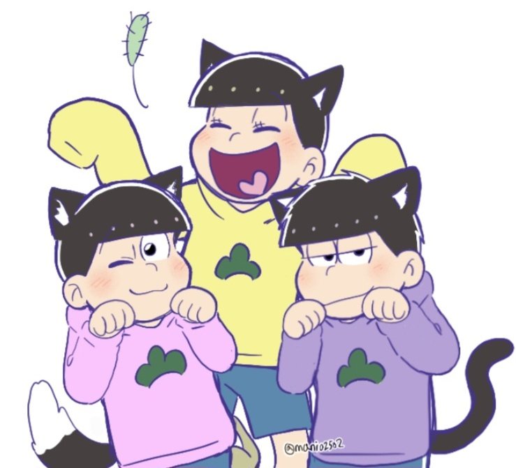 mania2502's tweet photo. 냐옹이들 #おそ松さん https://t.co/0ynD8xnr42