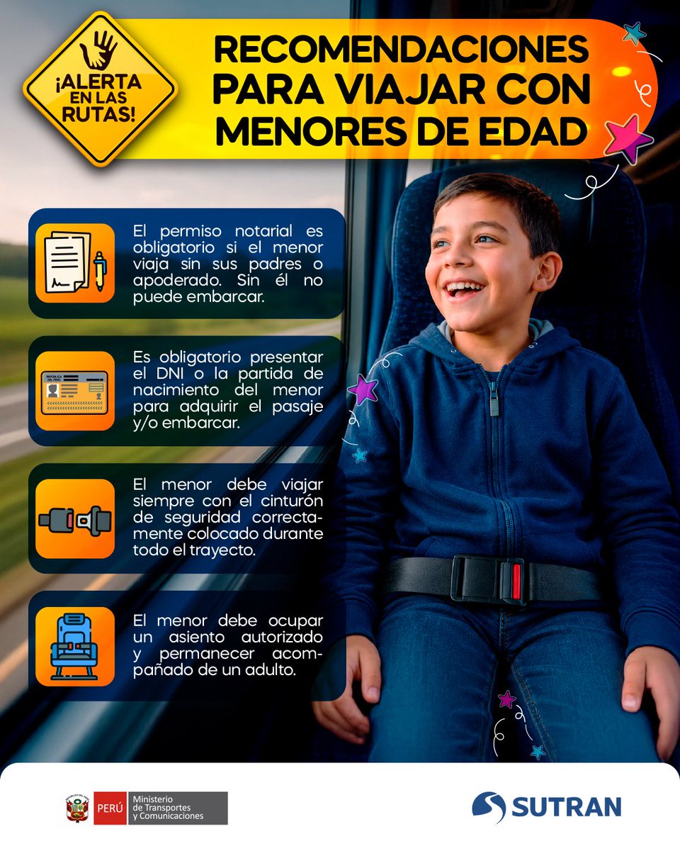 ⚠️ Un viaje seguro comienza con la prevención. Si viajas con menores de ...