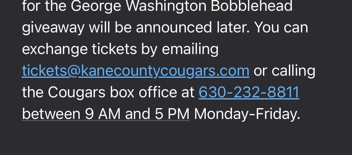 ChicagoK_'s tweet photo. @KCCougars Thank you! The email was automated i assume so I got ahead of myself. https://t.co/93dDhdLRBK
