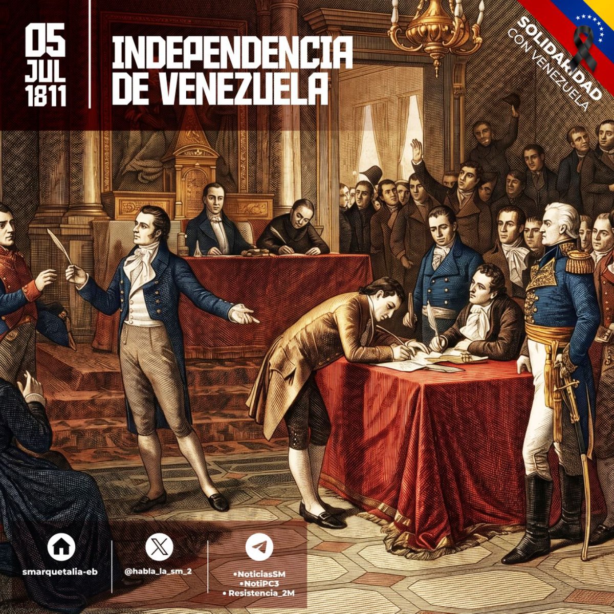 habla_la_sm_2's tweet photo. Repudiamos que Washington utilice  la tragedia ocurrida como pretexto "humanitario" para una ocupación militar indefinida de la hermana República de Venezuela.

¡Fuera yanquis de Venezuela!
¡Gloria al Bravo Pueblo!

#5dejulio
#Venezuela
#Independencia https://t.co/7qFDqIJiaU