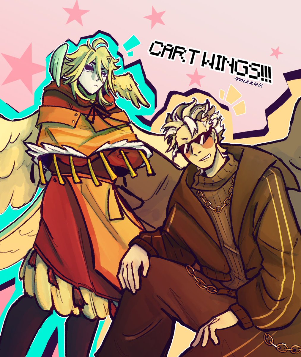 miz_zuk's tweet photo. Art fight is healing my art block. 
So heres another attack towards sparksword!! 
#artfight #uusmp #unstablesmp #cartwings https://t.co/TYuREN7tP5