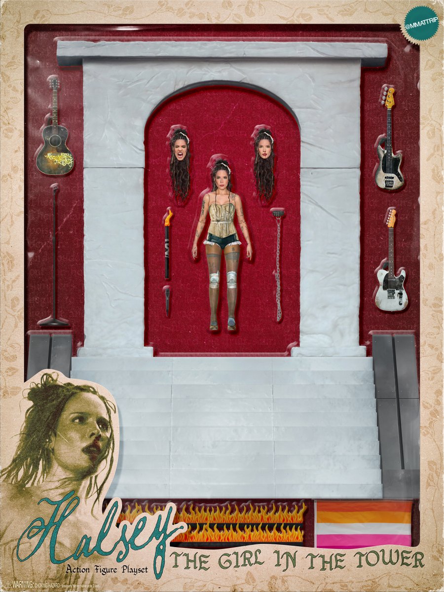 MMattRip's tweet photo. Brand new @halsey #TheGirlInTheTowerTour action figure playset https://t.co/sqkq7KluPB