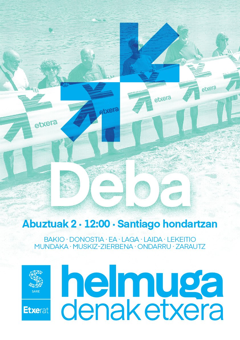 sare_herritarra's tweet photo. 🏖 Helmuga denak #Etxera 

Abuztuaren 2an Hego Euskal Herriko 11 hondartza hauetan mobilizatuko gara.

▶️ Deialdia guztiak hemen: https://t.co/925rgfC4qp 1/3 https://t.co/BbkUAX1fui