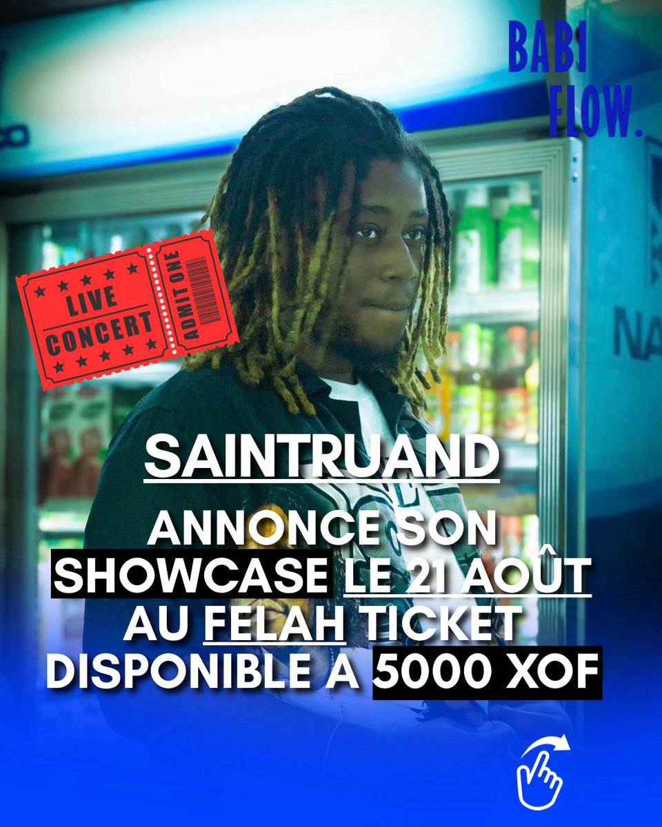 Babiflow225's tweet photo. 🚨 ALERTE SHOWCASE

SAINTRUAND débarque en showcase exclusif au Felah . 

Un rendez-vous à ne pas manquer pour tous les vrais amateurs de new wave.

📅 Vendredi 21 Août 2026
📍 Le Felah, Angré 8e Tranche
💵 Tarif Unique : 5 000 XOF https://t.co/y2E0Xkg0pX