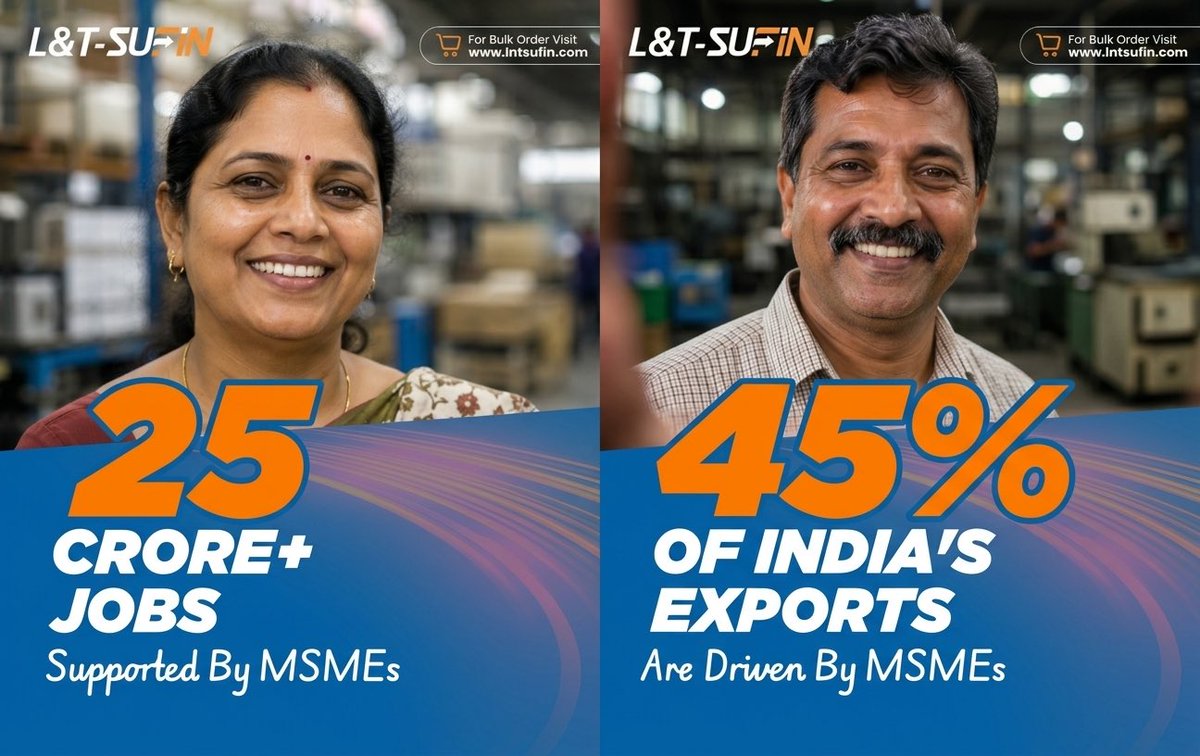 lntsufin's tweet photo. Think MSMEs are small? Think again. 
Take a closer look at the numbers behind the businesses powering India's growth.

SuFin is proud to support MSMEs across India → Link in bio https://t.co/pJlC8bAvGn