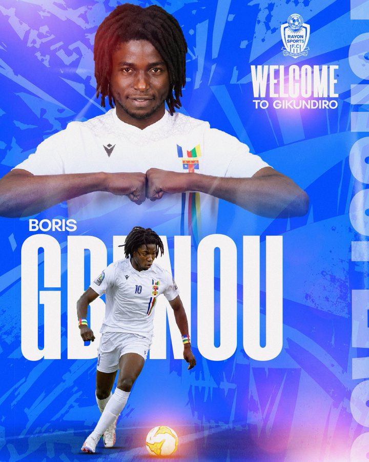 kasaro05's tweet photo. 🔵 OFFICIAL: Boris Gbenou is BLUE!

A talented Central African winger joins Rayon Sports on a two-year contract.

Welcome to the Rayon Sports family, Boris Gbenou!

ABA RAYONNN MURIHEHEEE, MURIHEHE SE MWA MFURA MWEHH, IYO MBIBUTSE NDABAKUMBURA ,,…….

RAYON DAY MURI TAYALI SE? https://t.co/AgD8U9sR0K
