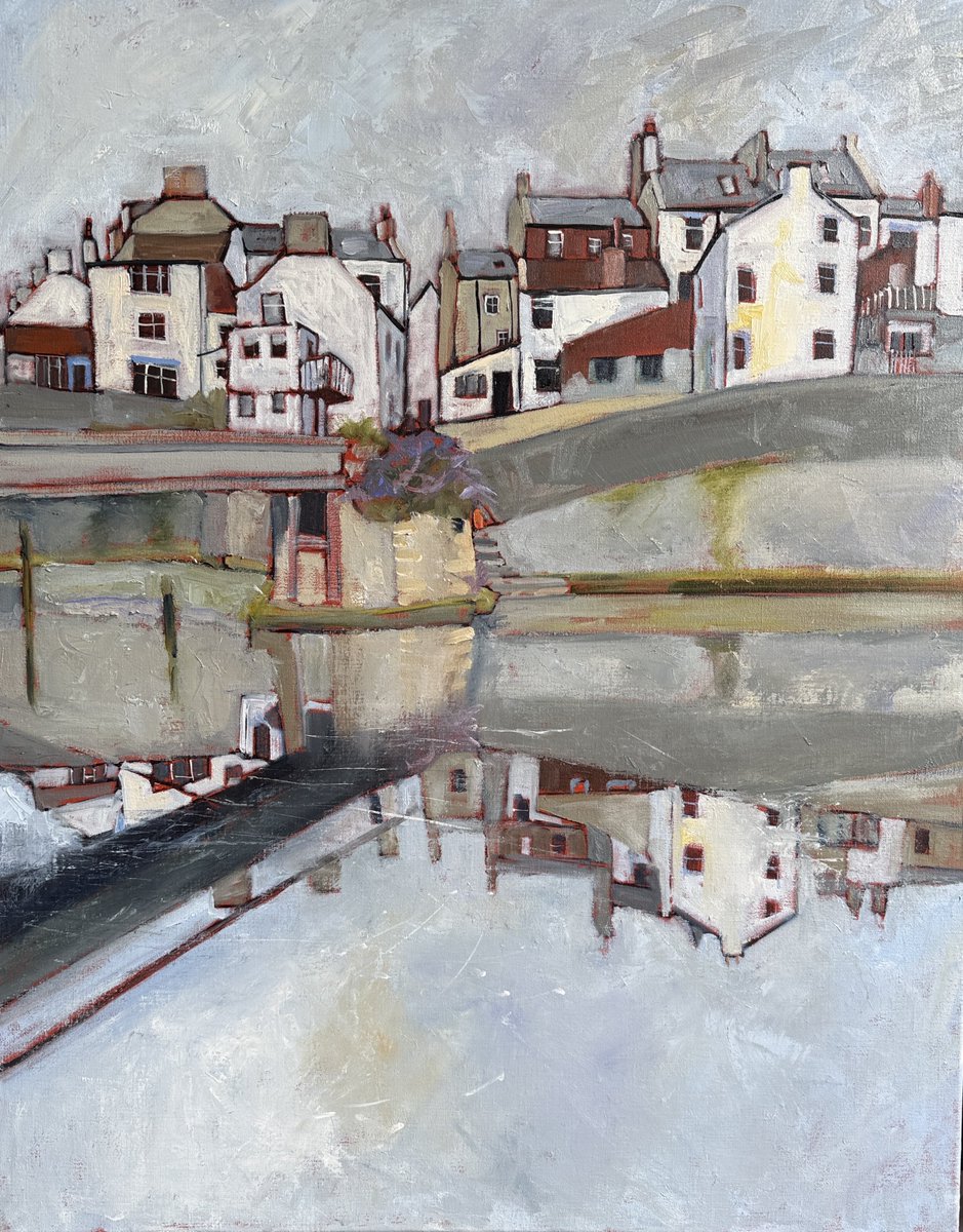 staithesartist's tweet photo. #WIP View across the #Beck #Staithes Coming together now. #oils on #linen 24x30” https://t.co/hde46XsRtr
