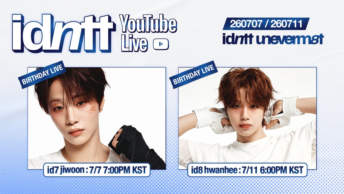 idntt_cosmo's tweet photo. idntt
Live Coming Soon on YouTube

🦊 : 생일에도 나랑 알랑꼴랑할래요~?🫶
🐶 : 나는 멋진 생일자가 될 거야 덴주들에게 허허 ✩૮₍ ◜ෆ◝ ₎ა₊୭

📆 2026.07.07 19:00PM KST
📆 2026.07.11 18:00PM KST
📍 https://t.co/oW11UuoRkT

#idntt #아이덴티티
#unevermet
#남지운 #namjiwoon #이환희 #leehwanhee