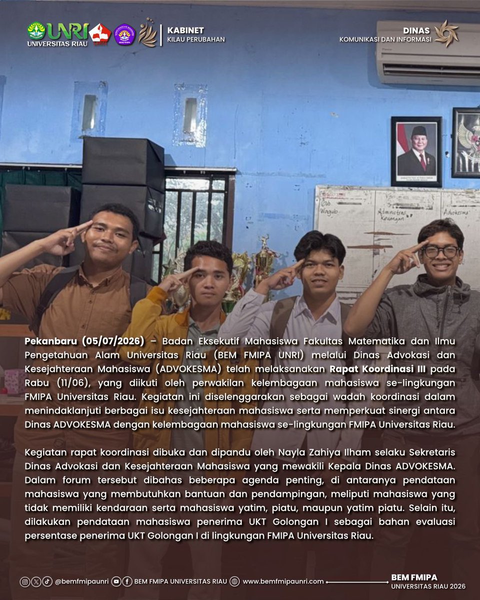 bemfmipaunri's tweet photo. 《 𝐊𝐀𝐁𝐈𝐍𝐄𝐓 𝐊𝐈𝐋𝐀𝐔 𝐏𝐄𝐑𝐔𝐁𝐀𝐇𝐀𝐍 | 𝐑𝐀𝐏𝐀𝐓 𝐊𝐎𝐎𝐑𝐃𝐈𝐍𝐀𝐒𝐈 𝐈𝐈𝐈 𝐃𝐈𝐍𝐀𝐒 𝐀𝐃𝐕𝐎𝐊𝐀𝐒𝐈 𝐃𝐀𝐍 𝐊𝐄𝐒𝐄𝐉𝐀𝐇𝐓𝐄𝐑𝐀𝐀𝐍 𝐌𝐀𝐇𝐀𝐒𝐈𝐒𝐖𝐀 𝐁𝐄𝐌 𝐅𝐌𝐈𝐏𝐀 𝐔𝐍𝐑𝐈 𝐓𝐀𝐇𝐔𝐍 𝟐𝟎𝟐𝟔 》

Informasi lebih lanjut : https://t.co/25seJAYCSa https://t.co/DnkQiMS8pJ