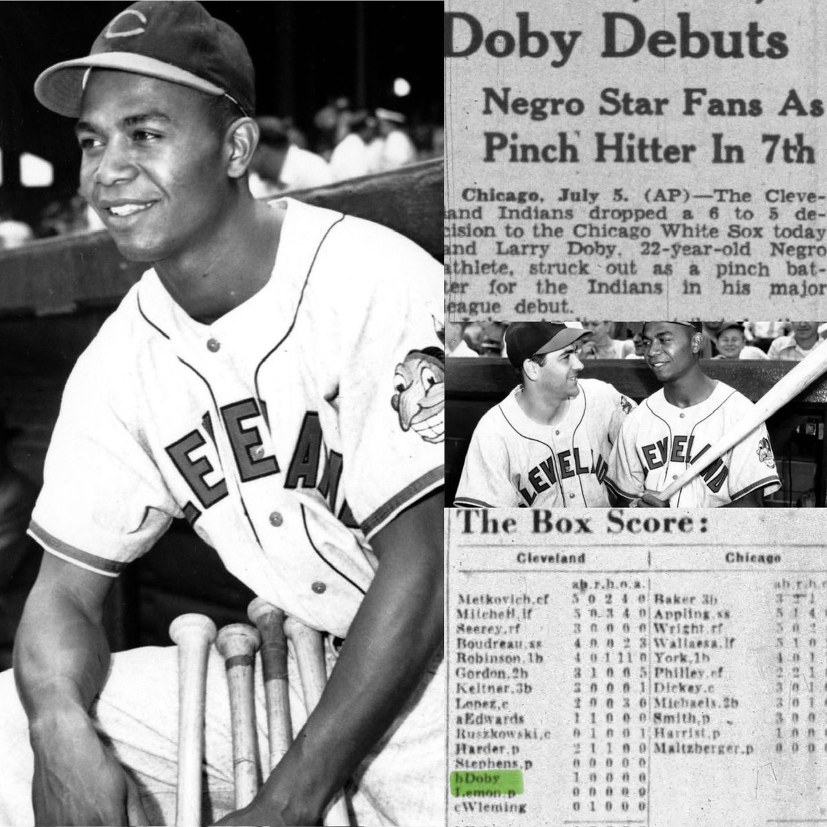 MrCleveland_216's tweet photo. July 5, 1947: American Hero⚾️
￼￼ 
Larry Doby makes history &amp; of course Cleveland is part of it

OTD, Doby becomes 1st ever African-American MLB player to play in AL game

#ContentOfCharacter 
#Cleveland🇺🇸 https://t.co/gx9uJ7q3w1