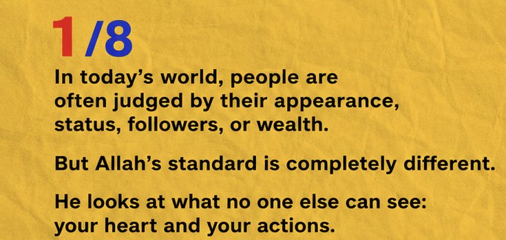 Mahdii_365's tweet photo. A hadith that changes perspective!

"Allah does not look at your appearance or your wealth, but He looks at your hearts and your deeds." [Muslim 2564]

How can we become truly honorable in the sight of Allah? ⤵️

1/2 https://t.co/guZaFK5sxc