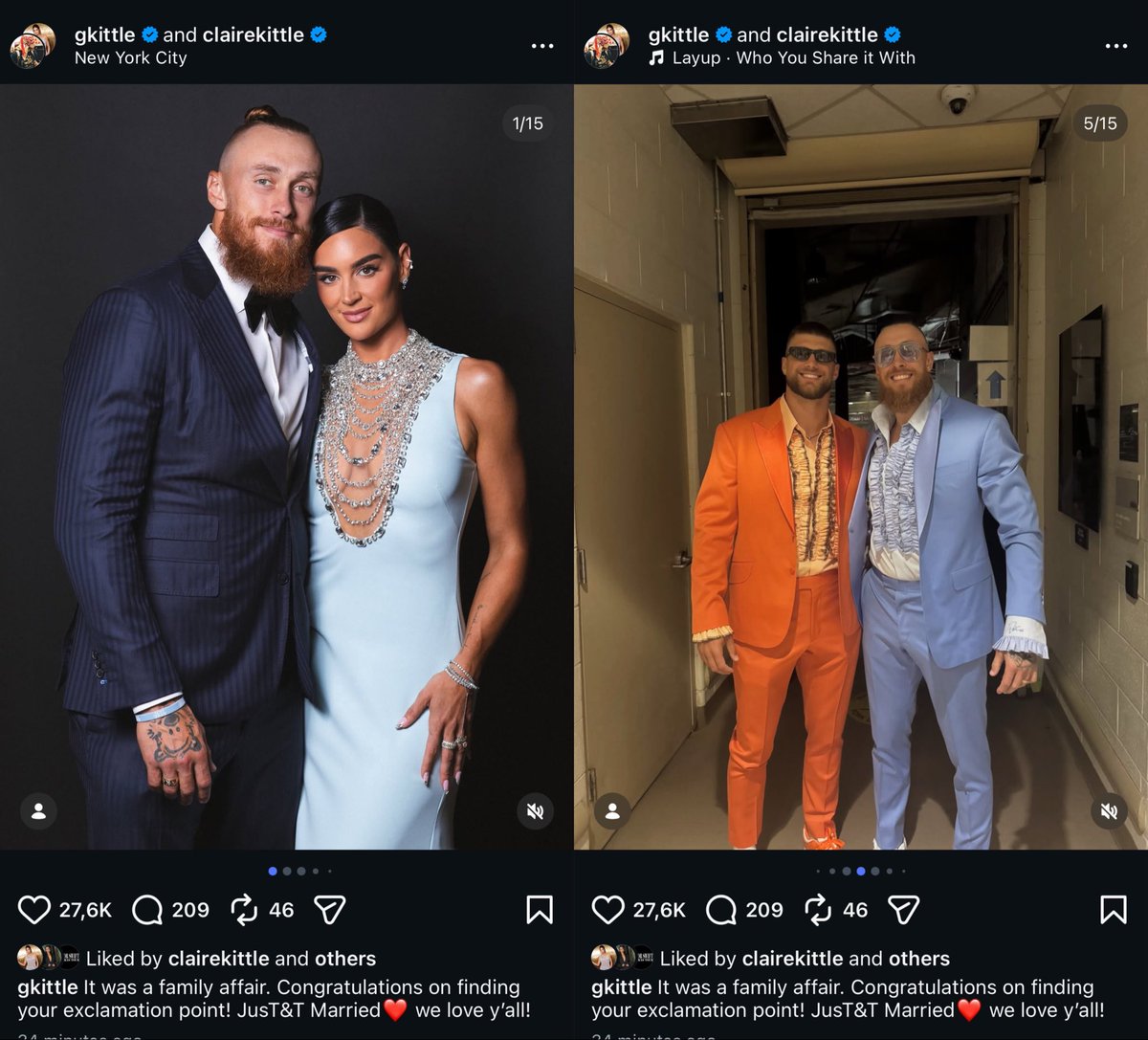 cryeyesviolet_'s tweet photo. george kittle with an outfit change for the wedding lmao https://t.co/2WNt0MklXW