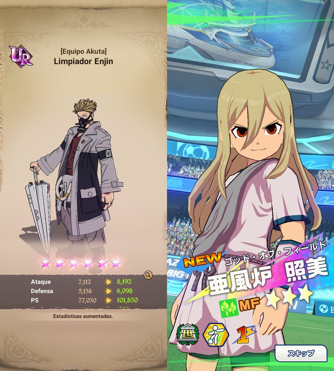 youkaiwatch_es's tweet photo. Cositas adicionales del domingo:
Enjin en el #7DSGrandCross y Byron Love en el #InazumaElevenCross ✨️
#イナイレクロス #イナズマイレブン #7DS #グラクロ https://t.co/eGqqje47Td