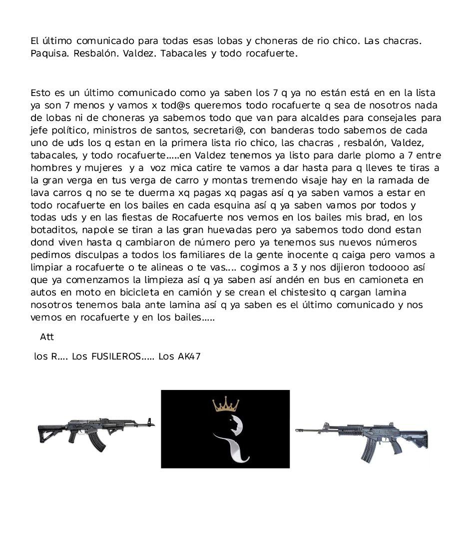 samara56537523's tweet photo. @DanielNoboaOk Hasta cuando Presidente hay que aguantar en Manabí que pasa con la seguridad estamos pagando impuestos para que usted acabe de una vez con estas lacras , mire lo que mandaron , ahora no se va a poder vivir tranquilo https://t.co/QBmCURxFgl