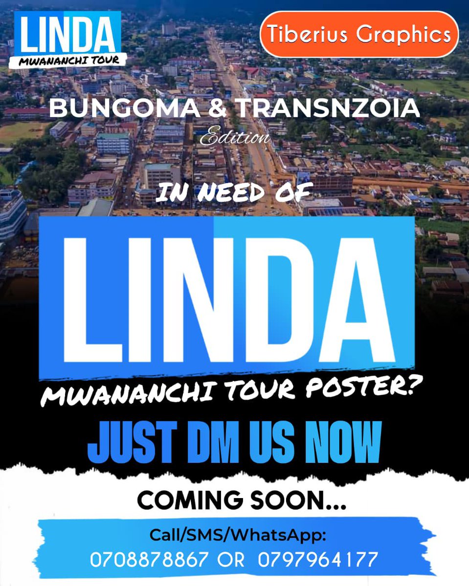 simiyu_tiberius's tweet photo. LINDA MWANANCHI is coming to Transnzoia &amp; Bungoma counties very soon! 

At our graphics &amp; design joint, we're offering posters for the same.

DM us right now for stunning posters 🔥🔥🔥🔥🔥🔥👌. https://t.co/gZSwsMLAXK