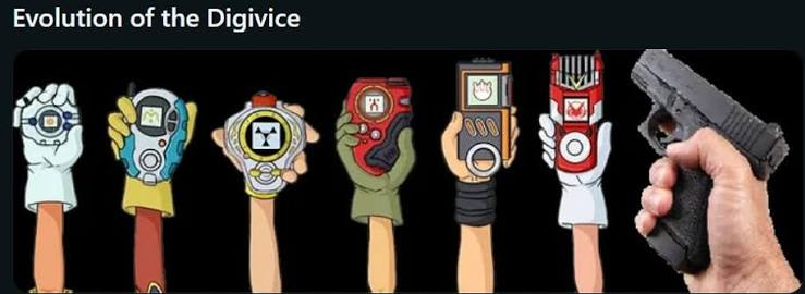 BengineeringTV's tweet photo. Sure pokemon has Mega-evolutions and legendary creatures, but In Digimon i have a cellphone that turns into a fucking gun

https://t.co/uk4ohJxP06 https://t.co/qqyDlt9rt3