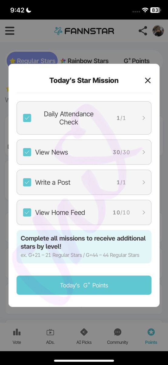 kthtaevante's tweet photo. ⏰ DAILY FNS RESET ⏰

A reminder to finish your FNS dailies!
⭐ Collect stars ⭐ Complete missions ⭐ Watch ads ⭐ Upgrade your G+ Point lvl

Today's the start of the Best Music Summer voting! Let's start strong from Day 1 so let's have our accounts ready. Fighting, ARMY!💜 https://t.co/436HdJaMRZ