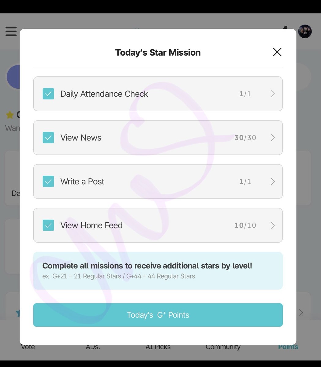 kthtaevante's tweet photo. ⏰ DAILY FNS RESET ⏰

A reminder to finish your FNS dailies!
⭐ Collect stars ⭐ Complete missions ⭐ Watch ads ⭐ Upgrade your G+ Point lvl

Today's the start of the Best Music Summer voting! Let's start strong from Day 1 so let's have our accounts ready. Fighting, ARMY!💜 https://t.co/436HdJaMRZ