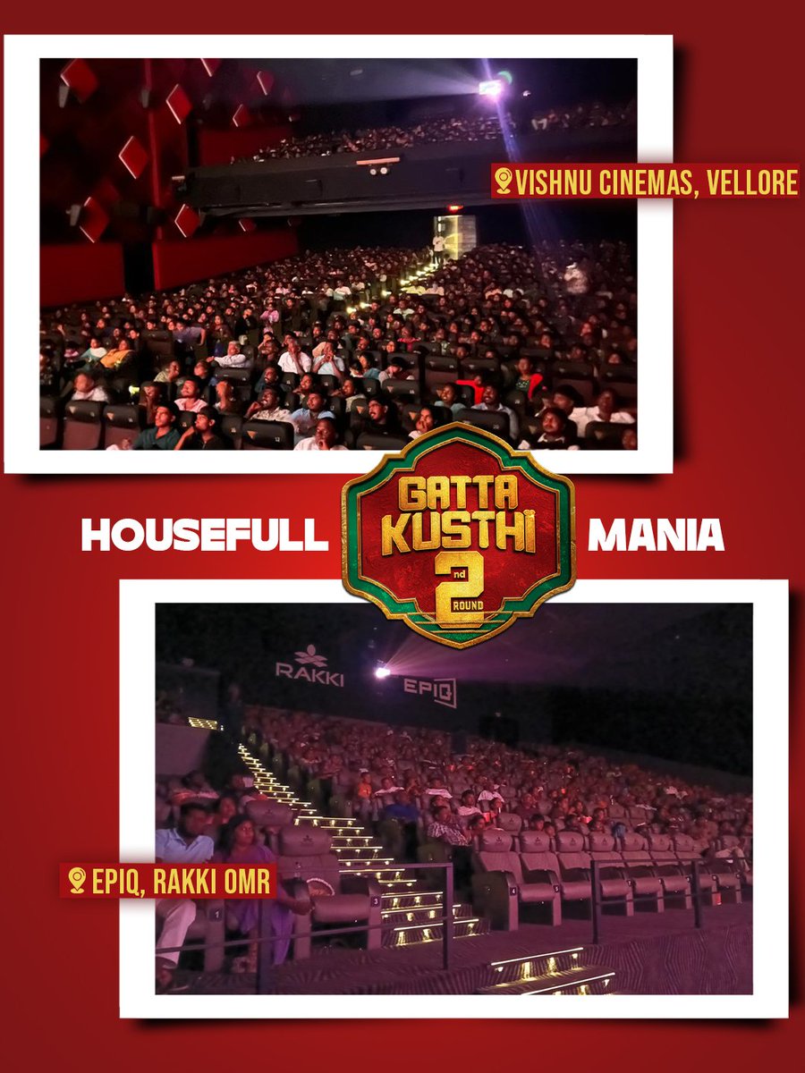 TheVishnuVishal's tweet photo. நன்றி நன்றி நன்றி ❤️ 

Houseful shows across Tamil Nadu for #GattaKusthi2.

Thank you for making this family celebration so special. Keep the love coming 🤗 https://t.co/BuMjLU5w0X