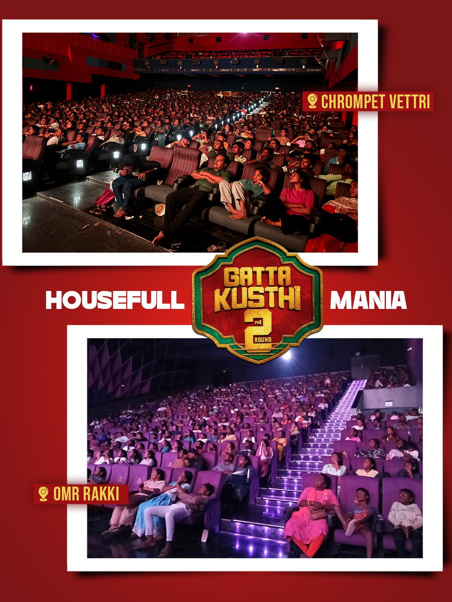 TheVishnuVishal's tweet photo. நன்றி நன்றி நன்றி ❤️ 

Houseful shows across Tamil Nadu for #GattaKusthi2.

Thank you for making this family celebration so special. Keep the love coming 🤗 https://t.co/BuMjLU5w0X