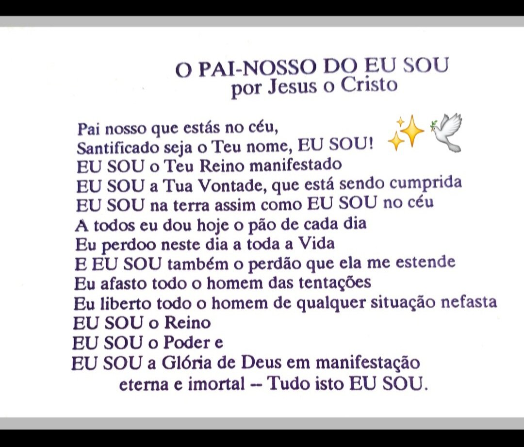 SilvanaRam64514's tweet photo. @AndreGAP Eu uso esse. Quando diz EU SOU, conecta com o Verdadeiro Divino. https://t.co/xmIm3dnQls
