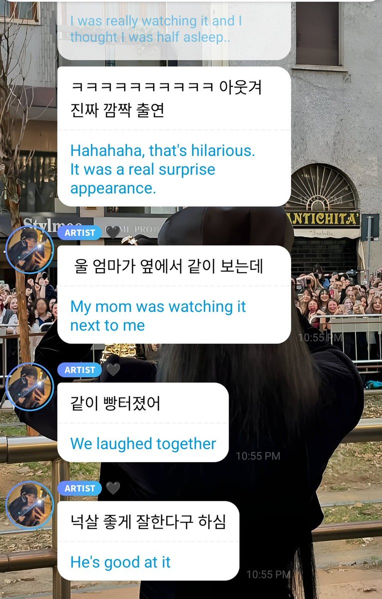 seulryeji's tweet photo. Yeji was with her mom when she saw Ryujin's cameo appearance, and they both laughed together 😆 https://t.co/IIOsC8koZd