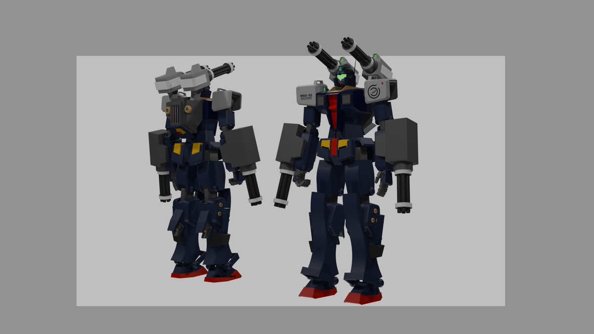Kiranaise's tweet photo. I just made another Gundam MS original design which is just a variant of a variant, I call this one 

Binder Mass Production Ballistic Version

#3Dmodel #OC #Gundam https://t.co/juAEpwYZDa