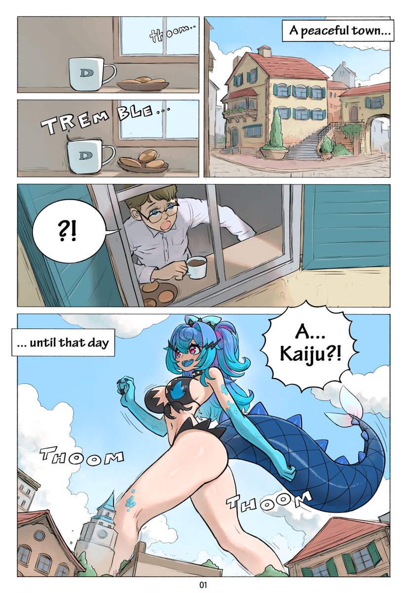 ddaatt33's tweet photo. Attack of the Kaiju Fish Woman – Page 1
A quiet morning. One giant step. Meet Lazuli.
#paintfins https://t.co/9Ck5aUPTLY