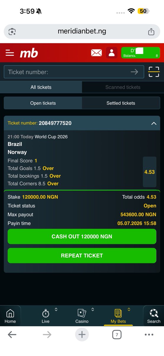DenaroFreeBets's tweet photo. 5 odds betbuilder on Meridianbet
Code : 1723748

Register here 👉🏽 https://t.co/3pYexoEGZ4
Promo code : 12884 https://t.co/nW76TJpN3v