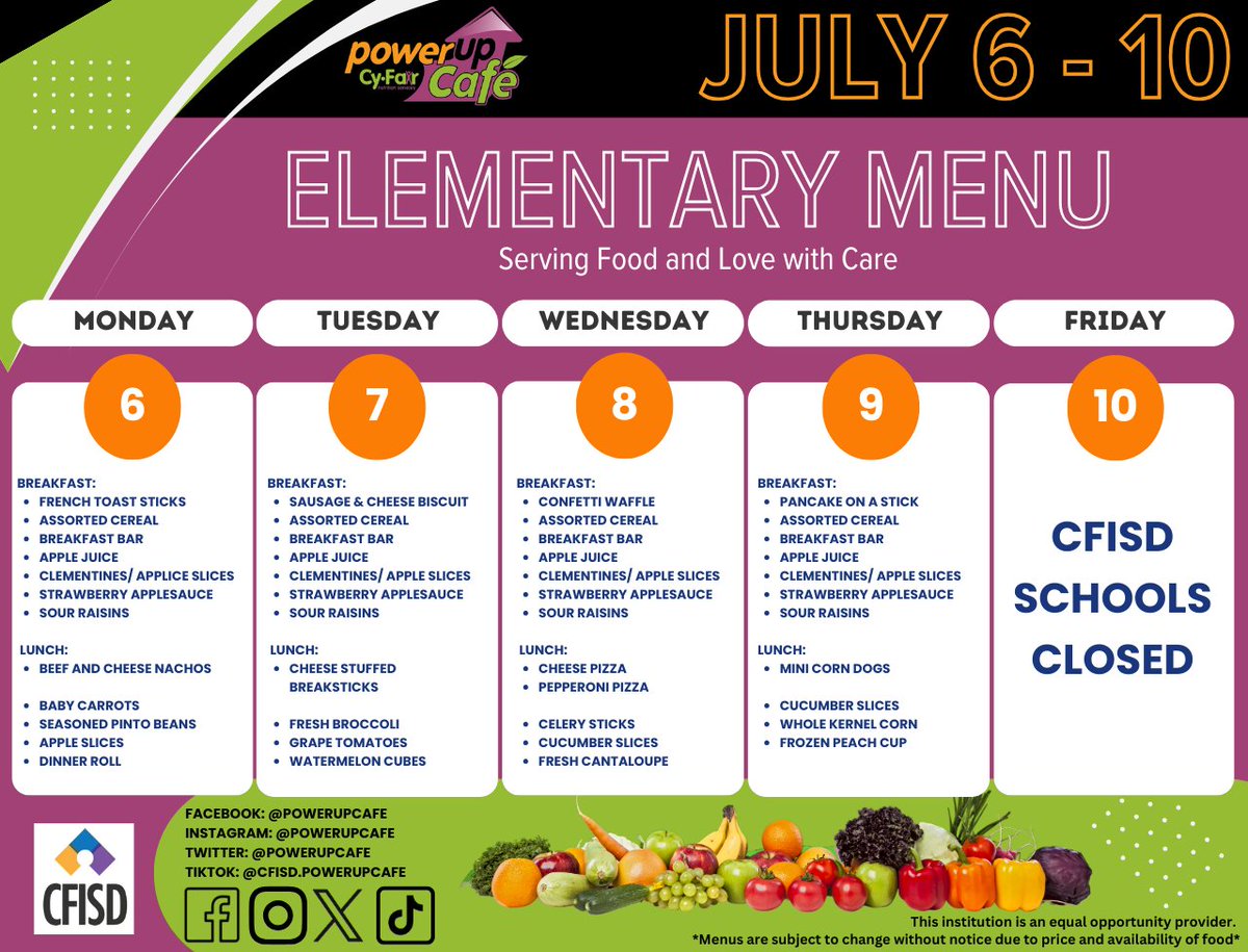 PowerUpCafe's tweet photo. We're entering the next half of summer, make sure to double-check summer meal sites since many sessions have ended!

Summer Meal Locations 🔗https://t.co/0slPm3pLux
Full Menus 🔗https://t.co/L5f2iWIeo4 https://t.co/QUSiiV9rPT