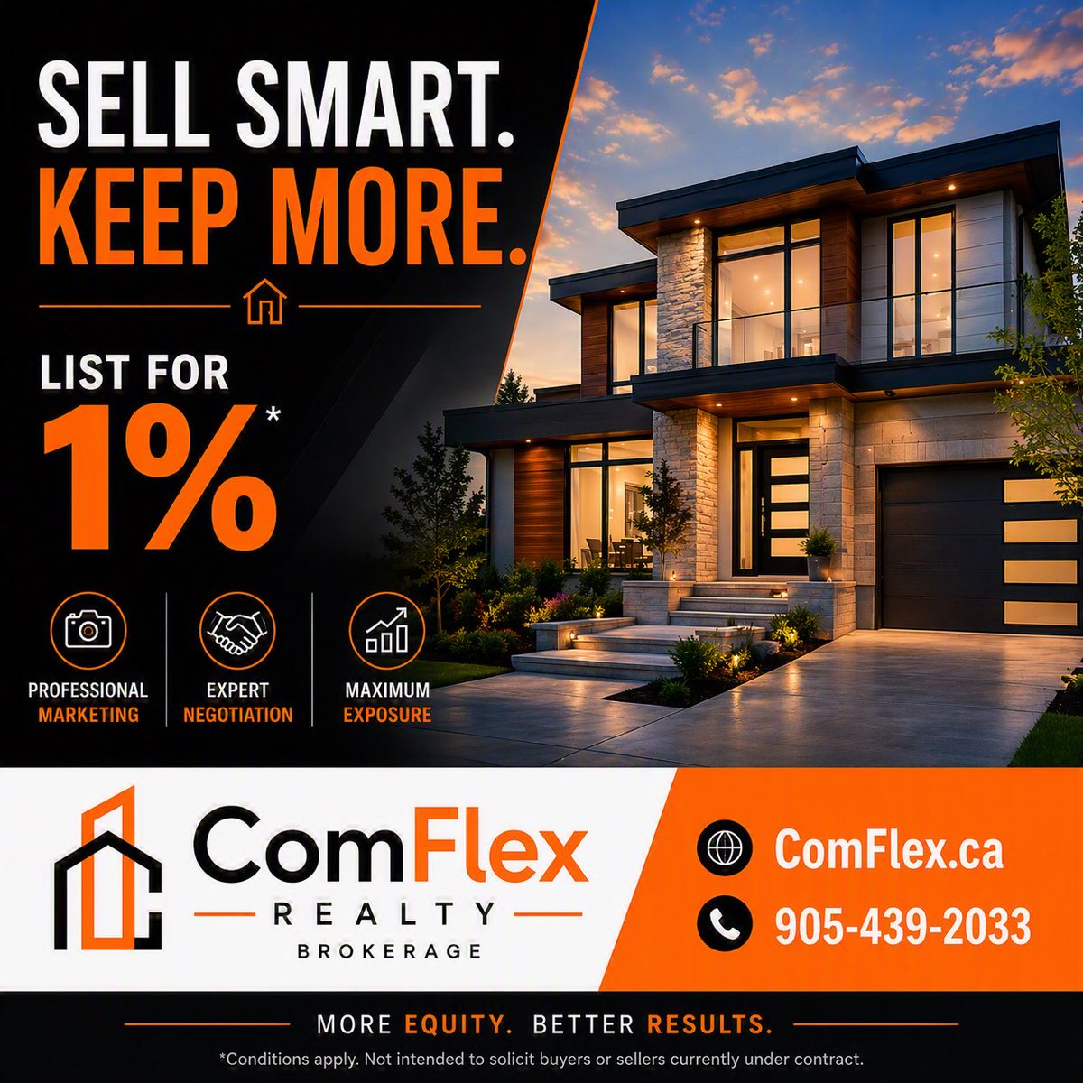 SOLDBYBRYANT's tweet photo. Why give up 5% when you can keep more of your hard‑earned equity?
✅ Just 1% Listing Commission
✅ Buy with me, list for FREE!
🔗 https://t.co/fCSURsB9U3
#TorontoRealEstate #Ajax #Pickering #Seaton #Oshawa #Whitby #Clarington #Uxbridge #LowCommission #SellSmart #ComFlex #MLS https://t.co/ee0ybUYe4d